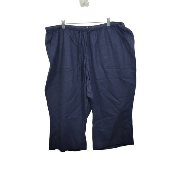 Ellos Women's Navy Cropped Wide Leg Pants Size 26 72225-1170 - Picture 6 of 7